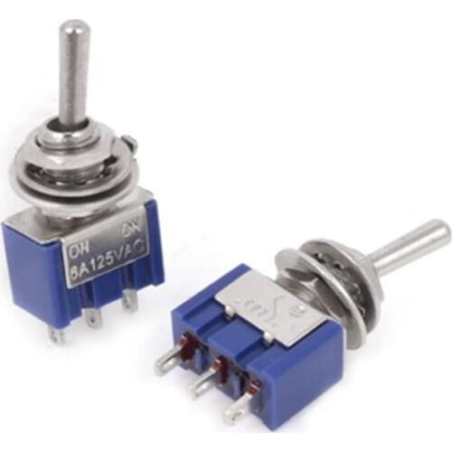 10pcs/lot 3-Pin SPDT ON-ON Toggle Switch Rocker Switch 6A 125VAC