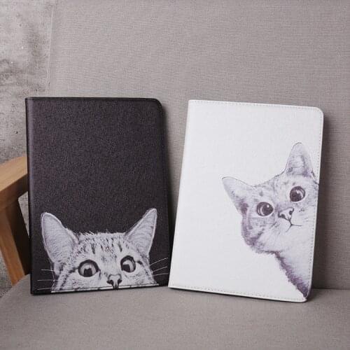 Cute Cat Smart Magnetic Cover for ipad 9.7 2017 2018 Air 1 2 iPAD 10.2 2019 Pro 10.5'' Air 3 Tablet Case for ipad 2 3 4