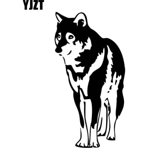 YJZT 8.7CM*16.9CM Wolf Standing Interest Car Sticker Vinyl Decal Decorate Bumper Decal Black/Silver C4-1201