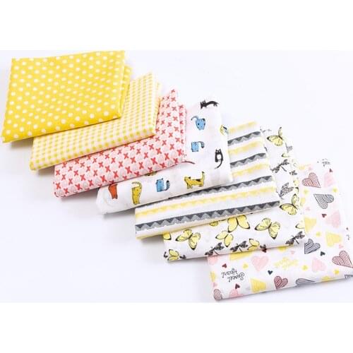 Vintage Floral Patchwork Fabric Cotton Printed Cloth Plain Fabrics Sewing Material