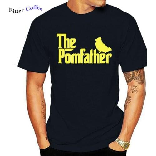 The Dogfather Pomeranian Dog Lover Funny Short Sleeve Oversized Novelty T Shirt Graphic Hip Hop T-shirt Streetwear Men Camisetas