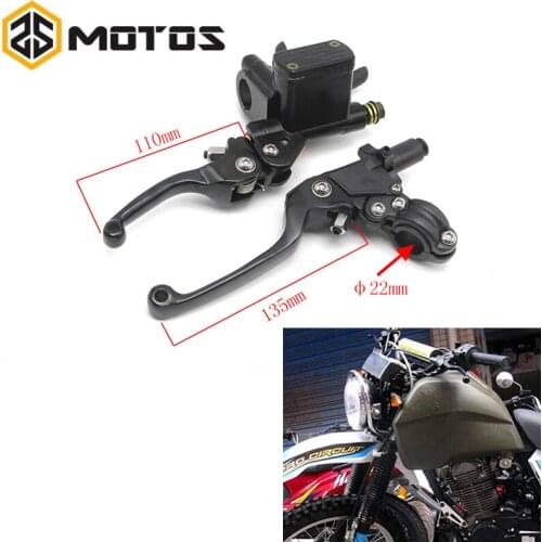 ZS MOTOS 22mm Universal Motorcycle Adjustable Brake Clutch Levers Master Cylinder Hydraulic Pump For YAMAHA For HONDA