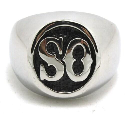 1pc Newest Design Hot Biker Sliver SO Mens Boy Ring 316L Stainless Steel Cool Design Ring
