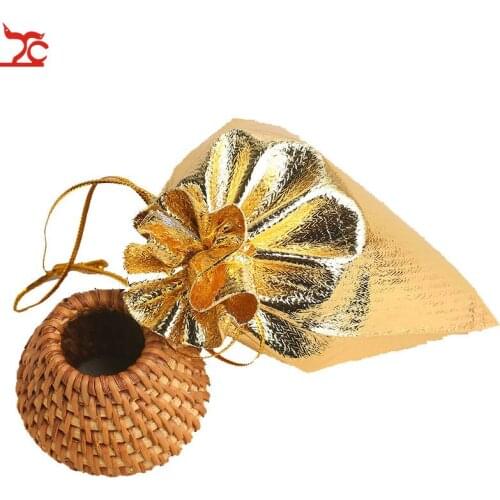 100pcs Portable Organizer Toiletry Bag Case Adjustable Jewelry Packing Silver/ Gold Drawstring Bag,Wedding Gift Bags