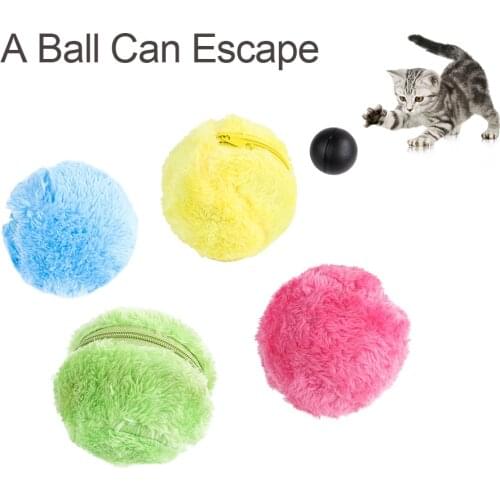 4 Coral Velvet Covers Pet Dog Cat Automatic Roller Ball Toy Dog Plush Toy Motion Activated Ball Pet Safe Interactive Toy
