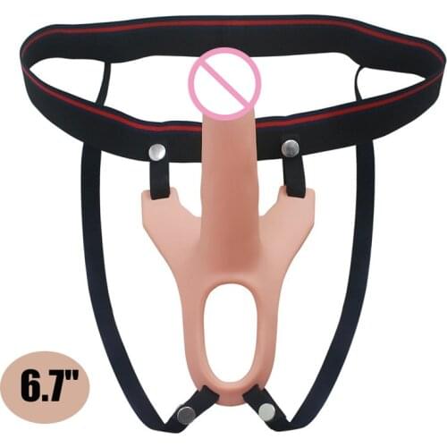 6.7Inch Strap On Realistic Dildo Penis Panties Silicone Anal Plug Strapon Dildo Adujstable Sex Toys for Women