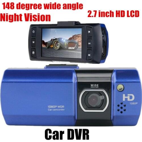 148 degree wide angle Full Car DVR Video Recoder Camera G-Sensor 2.7 inch LCD Night vision Free shipping