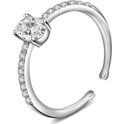 Big Oval cubic zirconia open rings for women fashion adjustable anel de namoro engagement designer jewelry love gift wholesale