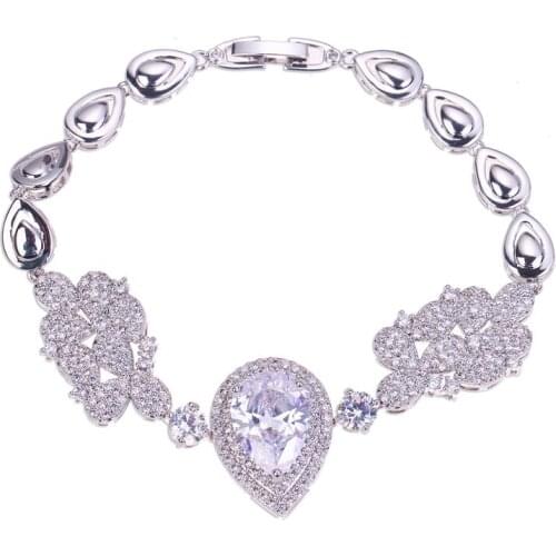 Bettyue Brand Romantic Fashion Glittering Chain Water Drop Bracelet for Women Florid AAA Zircon Crystal Jewelry Wedding Gift