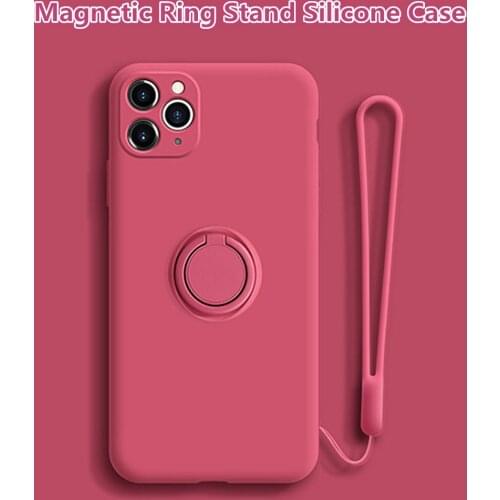 Case For iPhone 12 Mini 11 Pro Max X XR SE 2020 Case Silicone With Ring Holder Magnetic Cover For iPhone XS 12 Pro Max 7 8 Plus