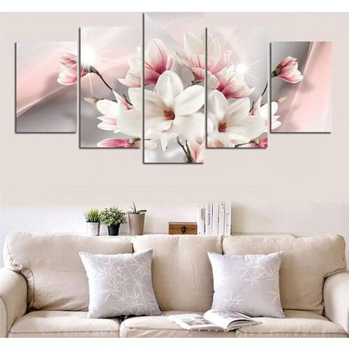 Pink orchid DIY diamond painting diamind painting mosaic embroidery full square round drill 5 pcs set,Exquisite X14