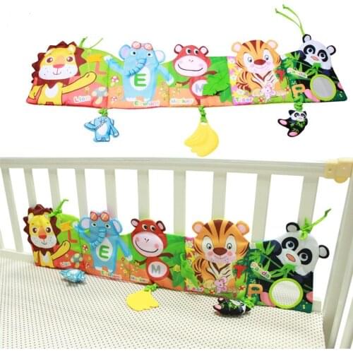 Baby Toys Baby Book 0-12 Months Soft Animal Cloth Book Bed Cute Popular Unfolding Activity Books Cute Animals Bed Bumper