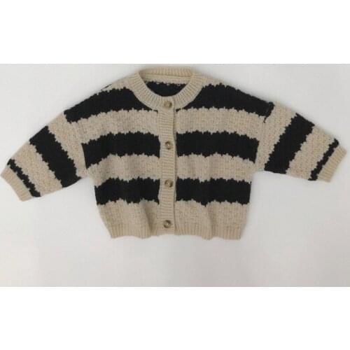 Autumn New Kids Sweaters Stripe Boys Cardigans Clothing Girls Knitwear Sweater Coat Long Sleeve Children Outfit