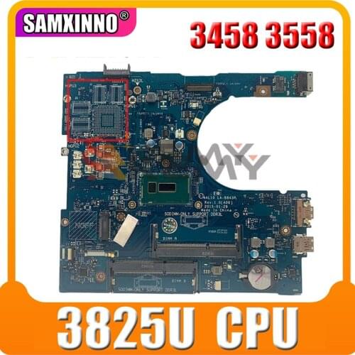 For DELL Inspiron 3458 3558 5558 5758 3825U VGA Port Laptop Motherboard CN-0X1K27 0X1K27 AAL10 LA-B843P Notebook Mainboard
