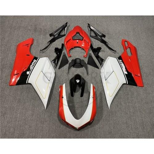 For Ducati 848 Evo 1098 1098s 1198 2007 2008 2009 2010 2011 ABS Motorcycle Body Red And White Fairing Kit 07 08 09 10 11