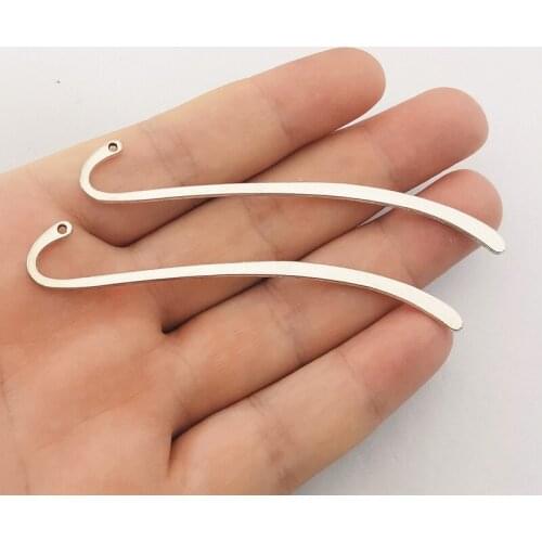 JINDINSP 4pcs 87mm Charm Bookmarks Simple Glossy Bookmarks For Jewelry Making Antique Silver Color Glossy Bookmarks Charms