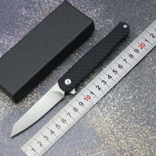 Dragon scale flipper pocket folding knife D2 blade G10+steel handle outdoor camping hunting fishing fruit Knives EDC tools
