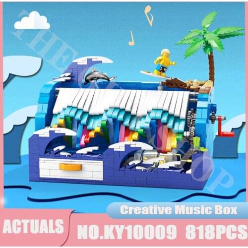 Creative Building Summer Party Music Box Stage With Bluetooth Speaker Assembled MOC KY10009 Blocks Christmas Toys Present Gifts