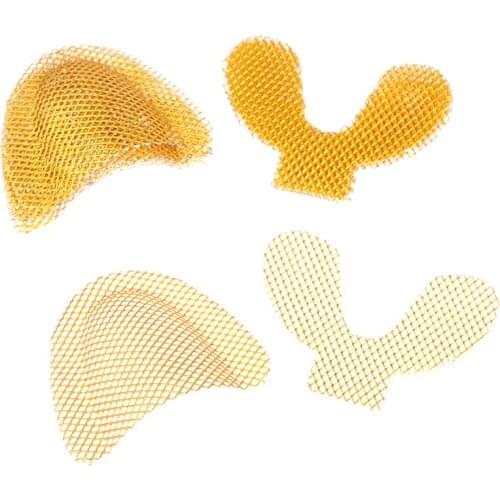 16pcs/8pairs Dental Lab Denture Materials Golden Mesh Metal Upper and Lower Palatal Reinforcement For Acrylic Partial Denture