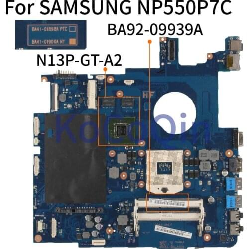 KoCoQin Laptop motherboard For SAMSUNG NP550P7C Mainboard BA92-09939A BA41-01898A N13P-GT-A2 SLJ8E DDR3