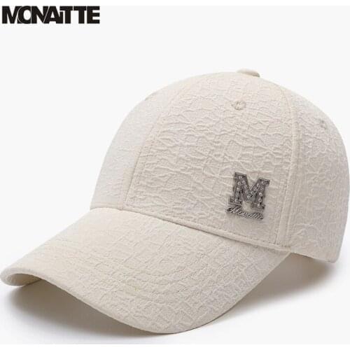 Monaitte Cotton Baseball Cap for Women and Men Fashion Snapback Cap Unisex Hip Hop Hats Embroidery Summer Sun Hats Gorras