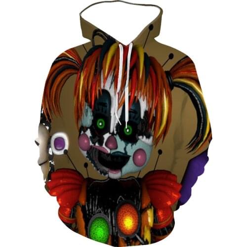 2021 New MenS And WomenS Sweater Hoodie 3d Color Printing Clown Doll Series Round Tie Cap Long Sleeve Autumn And Winter