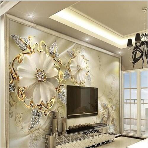 Beibehang Wallpaper marble marble jewelry rose background modern European art murals living room large painting decoration