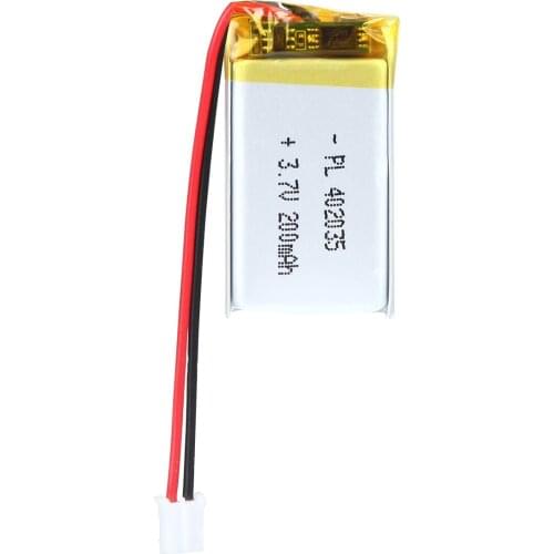 YDL 3.7V 200mAh 402035 Rechargeable Lipo Battery with JST Connector