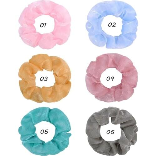 Women Silky Satin Scrunchie Sweet Cute Elastic Hair Rubber Bands Candy Color Hair Ring Ponytail Holder Girls Hair Accessories