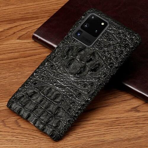 Luxury Genuine Leather 3D Crocodile Head Phone Case for Samsung Galaxy S20 Plus Ultra Note10 S9 S10 Plus A10 A30 A40 A50 A51 A70