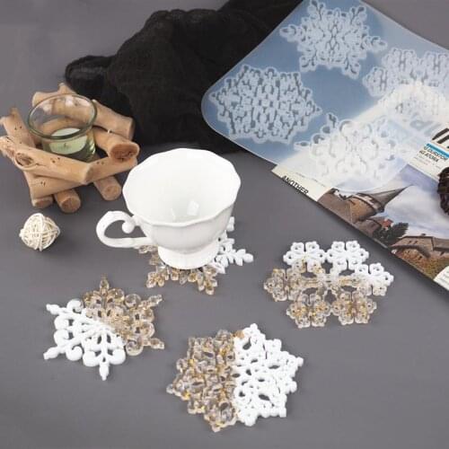 DIY Snowflower UV Epoxy Resin Mold Handmade Coaster Silicone Mold for Home Decor Jewelry Casting Mold Resin Crafts
