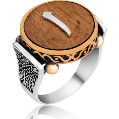 Tevuli 925 Sterling Silver Rosewood Tree Aleph Male Ring