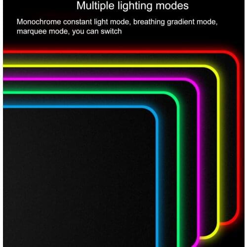 LED Thickened luminous Gaming Keyboard Mouse Pad RGB Large Keyboard Cover Non-Slip Rubber Mouse Pad Desk Mat