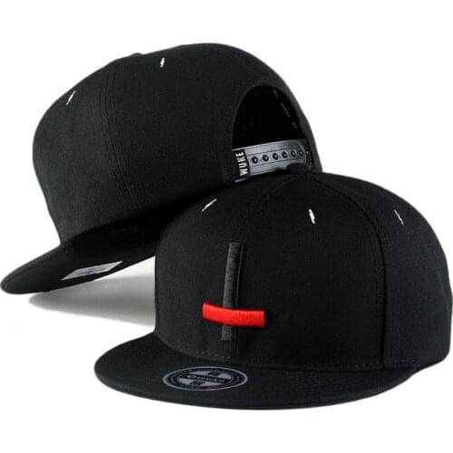 High Quality Cross Embroidery Hip Hop Hat Men Snapback Mens Adjustable Hats for Youth Flat Street Dance Cap Black