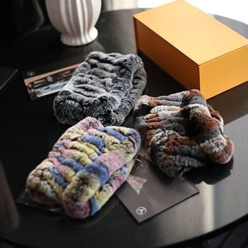 Winter Real Natural Rabbit Fur Scarf For Women Neckerchief Neck Warmer Shawl Ring Scarves Knitted Fur Collar Warm Long Wrap s266