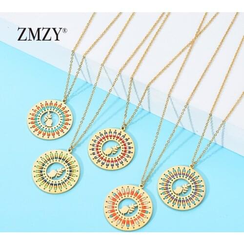 ZMZY Beads DIY Fashion Jewelry Gold Color Stainless Steel Peace Dove Femme Necklaces & pendants Pigeon Leaf Necklace Collares