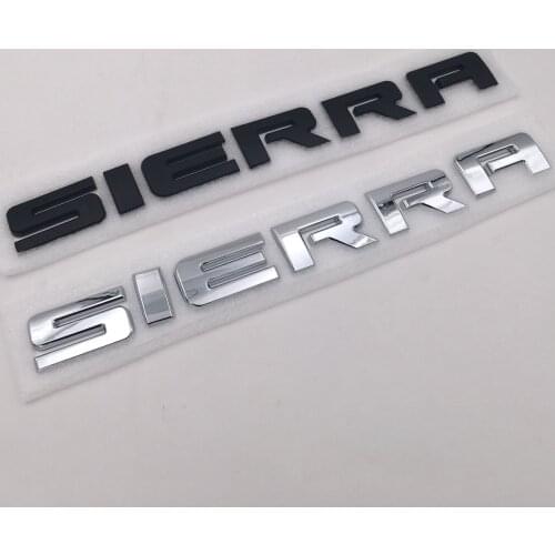 1X 3D ABS Letters Emblem for GMC SIERRA Car Side Badge Lower Trunk Nameplate Logo Tailgate Sticker Chrome Matte Glossy Black