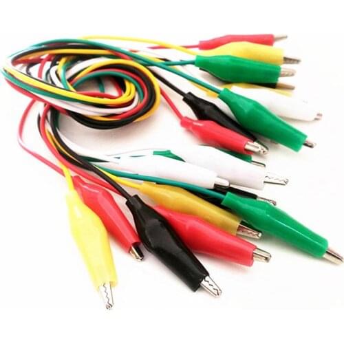 10pcs/Lot 50cm Double Ended Crocodile Clip With Cable Line Alligator Clips Wire Testing Wire DIY Robot Smart Car RC Toy Part