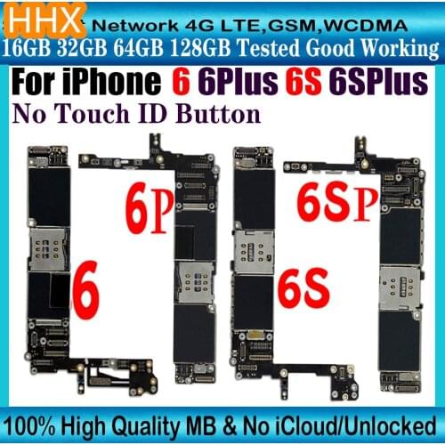 Clean iCloud MB For iPhone 6 Plus & 6S PLUS Motherboard 128GB 64GB 32GB 16GB mainboards 100% Original Unlocked logic board Plate