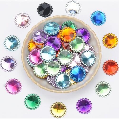 20mm 50Pcs Crystal Acrylic Sunflower Rhinestones Used For Decoration Of Clothes, Hats, Scarves And Wedding Dresses, Handmade DIY