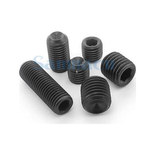 20pcs M6 Hex Socket Head Cap Grub Screws Cup Point Black Alloy Steel