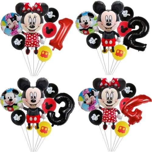 7Pcs Disney Minnie Balloons Mickey Mouse Balloon Birthday Party Decoration Baby Shower Decor Classic Cartoon Kids Toy Air Globos