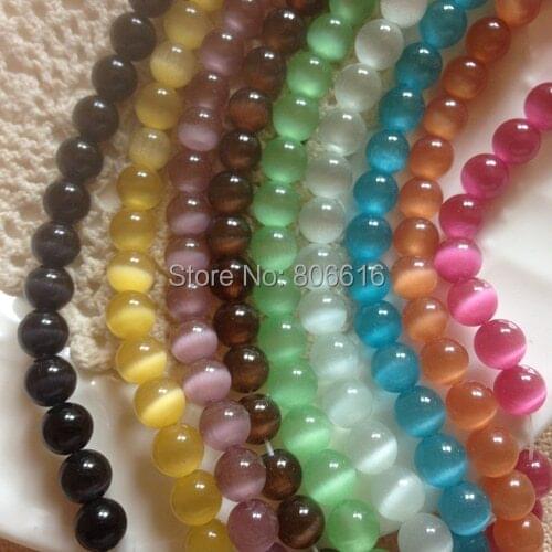 8MM 98Pcs Genuine Natural Cat Eye Stone Bead Strands Turkey Evil Eye Beads Fit Earring & Bracelet & Necklace