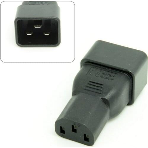 C-13 IEC320 Female C13 to Male C20 C-20 Power Mains Extension Adapter for PDU UPS 10A to 16A Electrical Plug