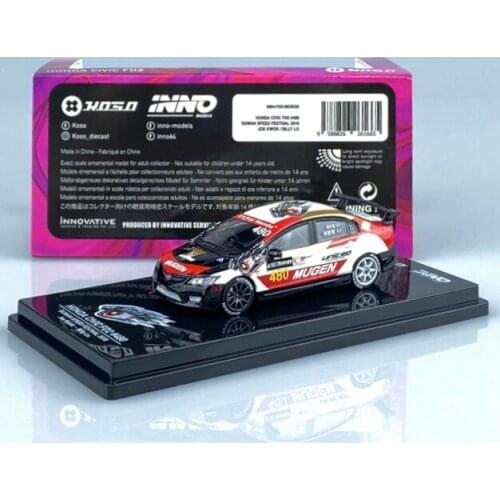 INNO Car 1:64 2018 Honda civic FD2 #480 Mugen BENQ Edition Collection Metal Die-cast Simulation Model Cars Toys