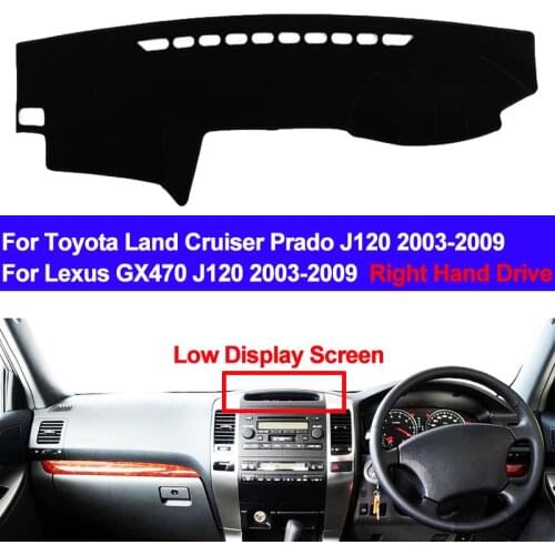 TAIJS RHD Car Dashboard Cover Dash Mat For Toyota Land Cruiser Prado J120 2003 - 2009 Lexus GX470 J120 2003 - 2009 DashMat Pad