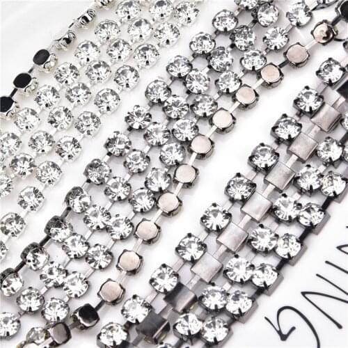 5 Yards Big Size Ss38 8Mm Crystal Rhinestone Chain Plating Silver Gold Diy Wedding Dress Jewelry Craft Apparel Sew On Accessory