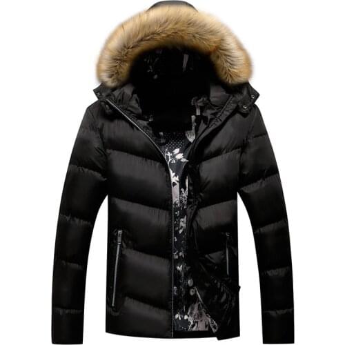 DAVYDAISY 2019 New Arrival Men Winter Jacket Casual Padded Fur Collar Thick Warm Parkas Men Fashion Coat Male Brand JK109