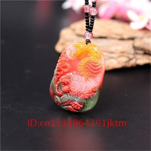 For Amulet Chinese Women Beads Fashion Carved Gifts Necklace Pendant Jade Men Tiger Hand Jadeite Natural Jewelry Charm Color