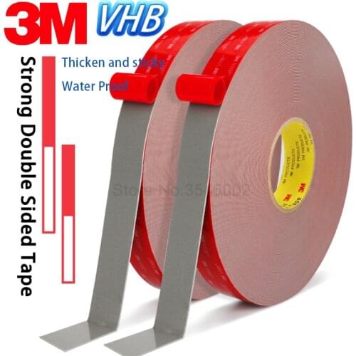 3M VHB Strong Fixed Acrylic Grey Double Sided Tape High Viscosity Self Adhesive Sticker 0.8MM Thick For Home Car Office Deocr